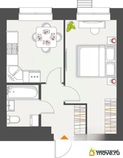 1-комн. квартира, 33.72 м&sup2;