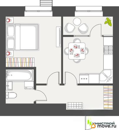 1-комн. квартира, 38.17 м&sup2;