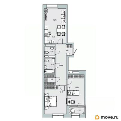 3-комн. квартира, 82.76 м&sup2;