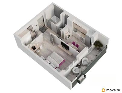 1-комн. квартира, 38.1 м&sup2;