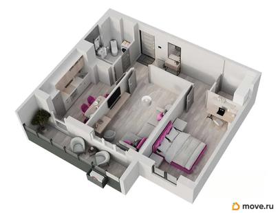 2-комн. квартира, 56.1 м&sup2;