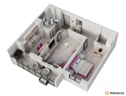 2-комн. квартира, 56.6 м&sup2;