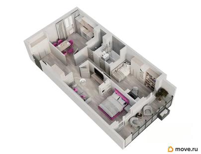 2-комн. квартира, 61.5 м&sup2;