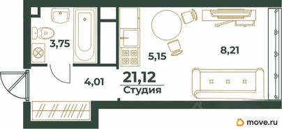 студия, 21.12 м&sup2;