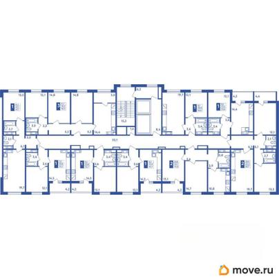 2-комн. квартира, 55.8 м&sup2;