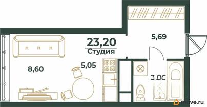 студия, 23.2 м&sup2;