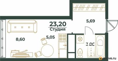 студия, 23.2 м&sup2;