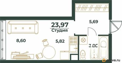студия, 23.97 м&sup2;