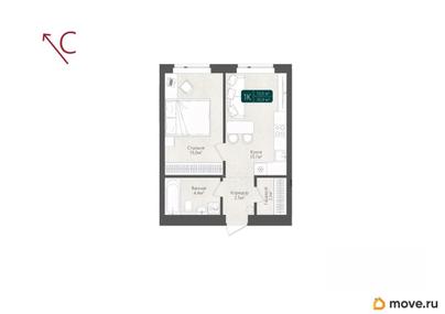 1-комн. квартира, 35.9 м&sup2;
