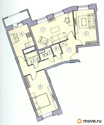 3-комн. квартира, 73 м&sup2;