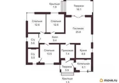 коттедж, 107.1 м&sup2;, 8 соток