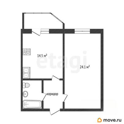 1-комн. квартира, 38.5 м&sup2;