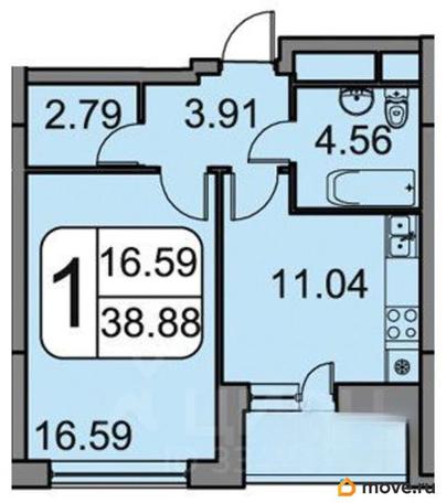 1-комн. квартира, 40 м&sup2;