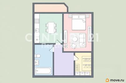 1-комн. квартира, 43 м&sup2;
