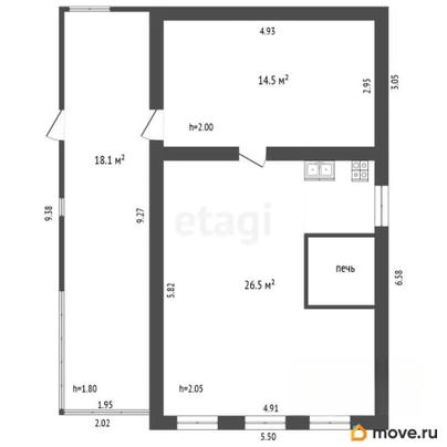 дом, 60 м&sup2;, 22 сотки