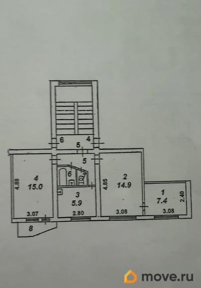 3-комн. квартира, 52 м&sup2;