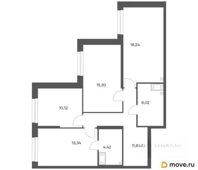 3-комн. квартира, 80.24 м&sup2;