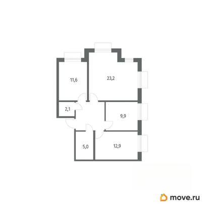 3-комн. квартира, 74 м&sup2;