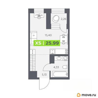 студия, 25.99 м&sup2;
