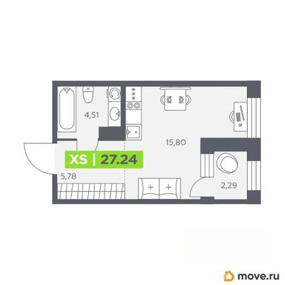 студия, 27.24 м&sup2;