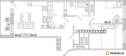 2-комн. квартира, 73.2 м&sup2;