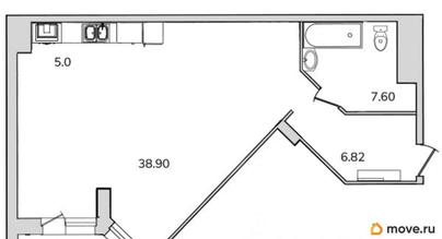 1-комн. квартира, 58.3 м&sup2;