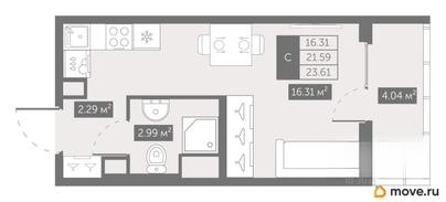 студия, 24.21 м&sup2;