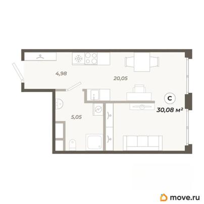 студия, 30.08 м&sup2;