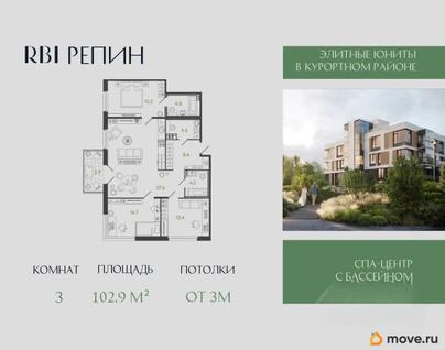 3-комн. квартира, 102.9 м&sup2;