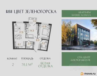 2-комн. квартира, 70.1 м&sup2;