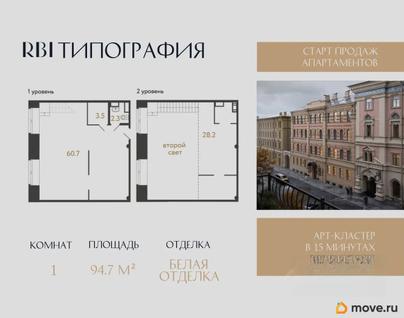 1-комн. апартаменты, 94.7 м&sup2;