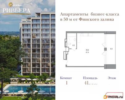 1-комн. апартаменты, 50.3 м&sup2;