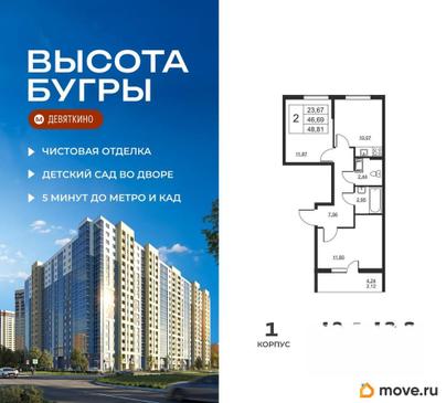 2-комн. квартира, 48.81 м&sup2;