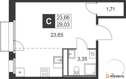 студия, 29.03 м&sup2;