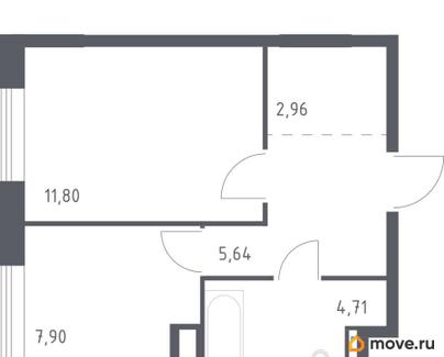 1-комн. квартира, 33.01 м&sup2;