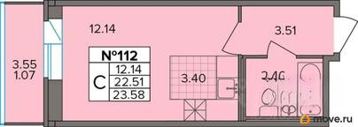 студия, 23.58 м&sup2;