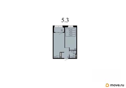 1-комн. квартира, 34.6 м&sup2;