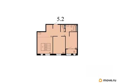 2-комн. квартира, 63.1 м&sup2;