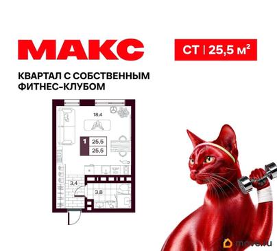 студия, 25.48 м&sup2;