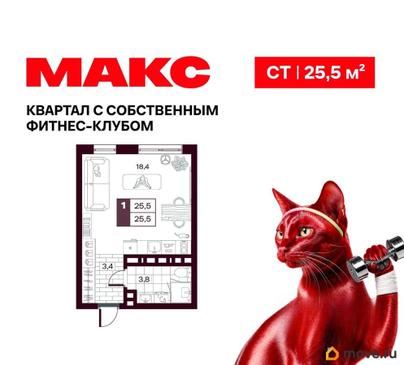 студия, 25.48 м&sup2;