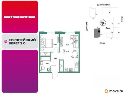 2-комн. квартира, 40.36 м&sup2;