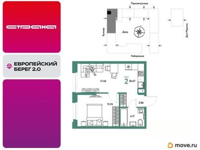 2-комн. квартира, 36.67 м&sup2;