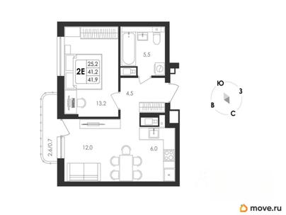 2-комн. квартира, 41.9 м&sup2;