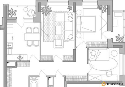3-комн. квартира, 77.8 м&sup2;