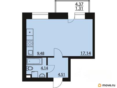 студия, 36.58 м&sup2;