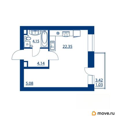 студия, 36.62 м&sup2;