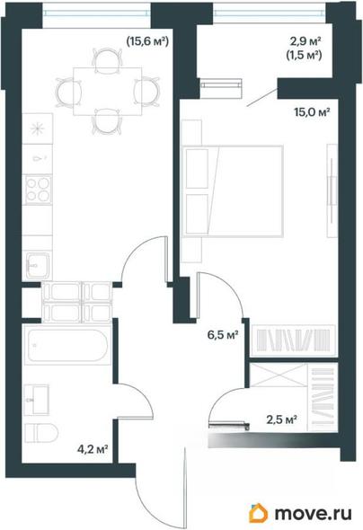 3-комн. квартира, 87.2 м&sup2;