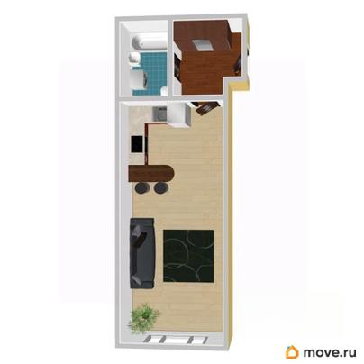 студия, 33.9 м&sup2;