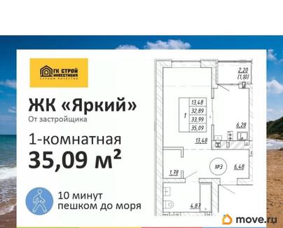1-комн. квартира, 33.99 м&sup2;