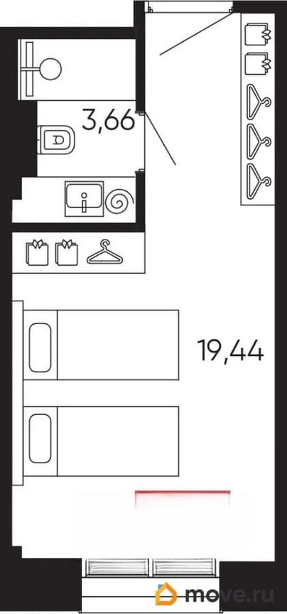 студия, 23.1 м&sup2;